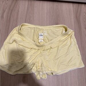 NWT Aerie Yellow and white trim Women's Sleep Shorts